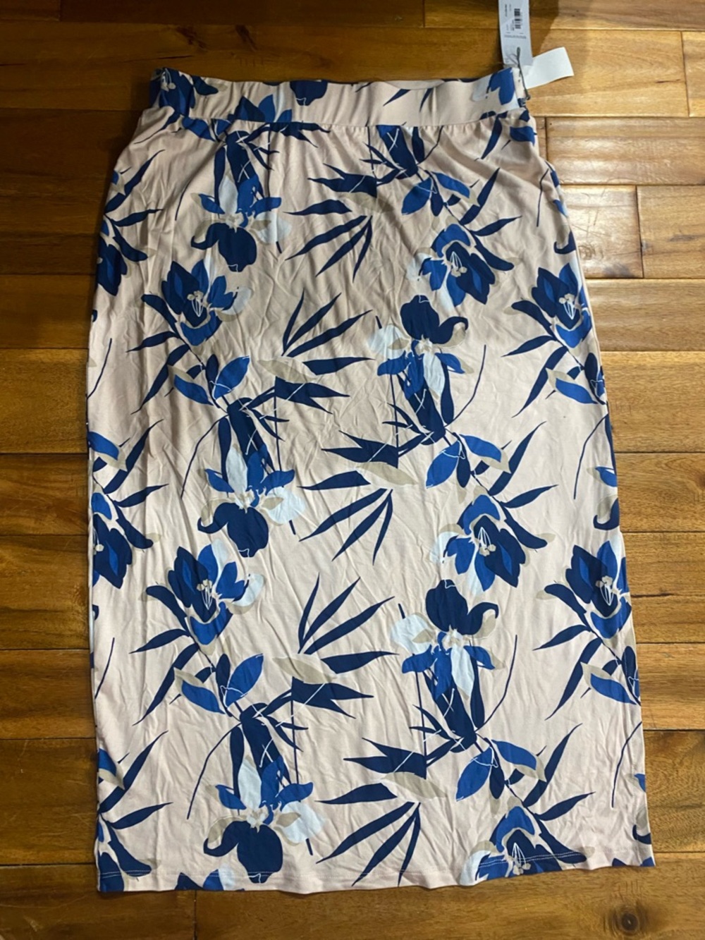 Liz Claiborne Blue Floral Maxi Skirt on Cream